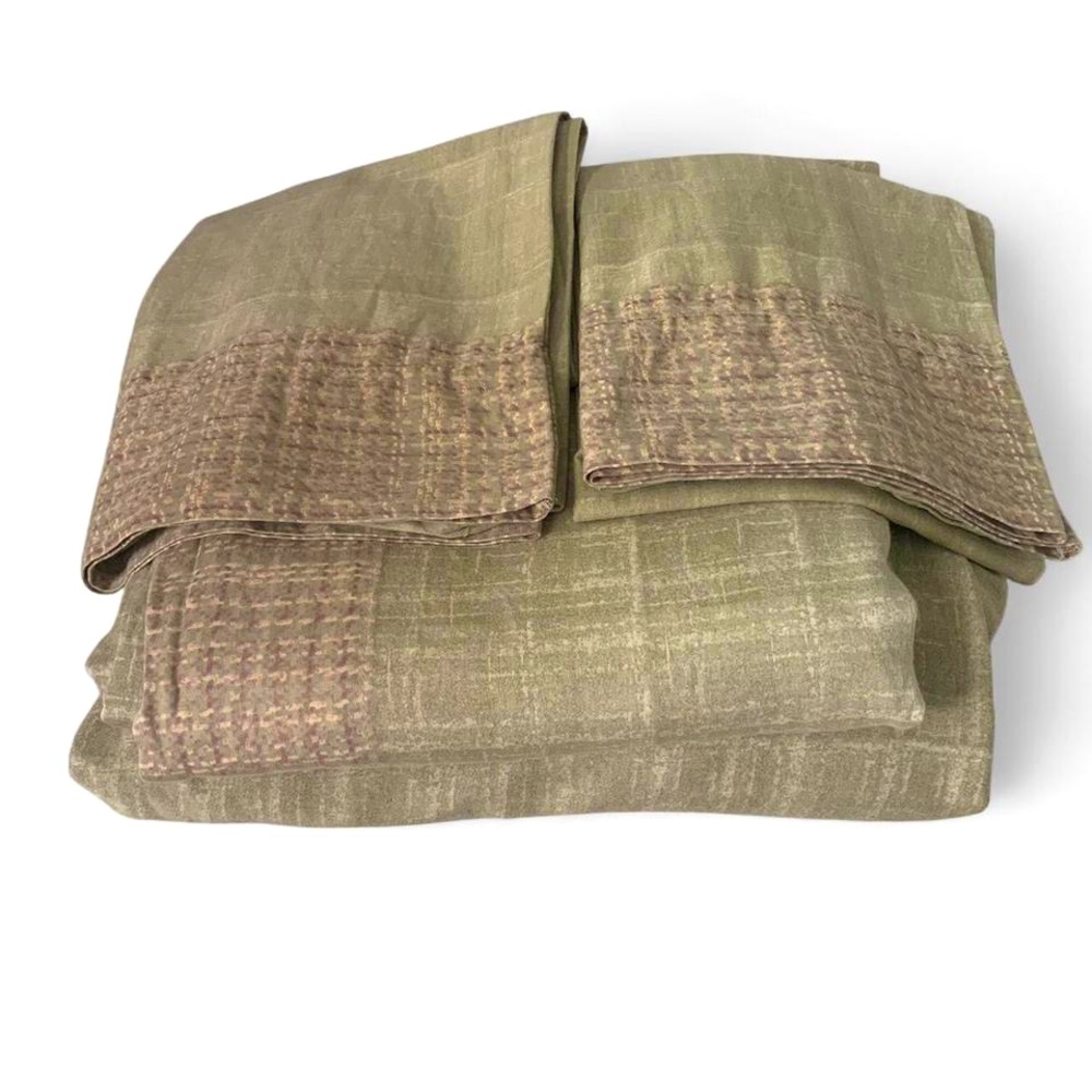 Lacoste Olive King 💯 Cotton Sheet Set Fitted Flat 2 Pillowcases
